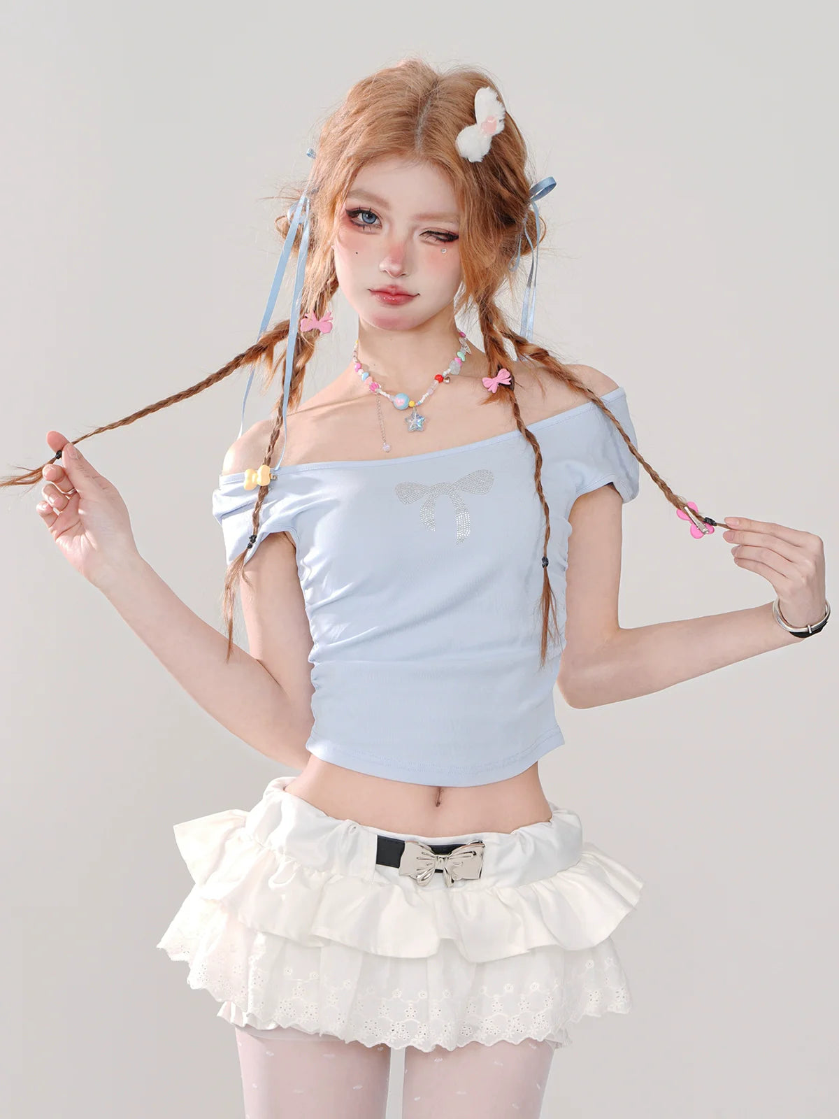 Rock Off-Shoulder Tops Sweet