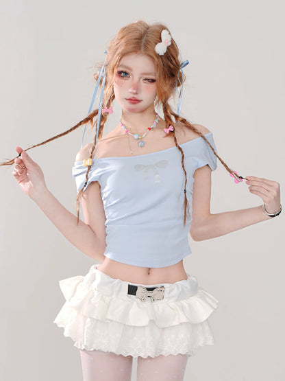 Rock Off-Shoulder Tops Sweet