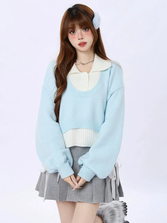 Kurzes eisblaues Tops Polo