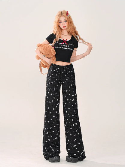 ゆったりリボンクールカジュアルパンツ