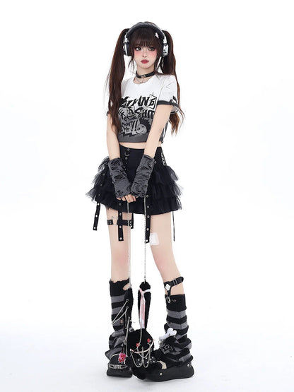 Gradient Short Slim T-Shirt Dark Subculture