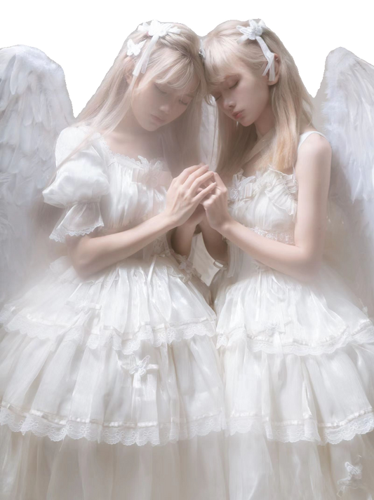 ロリータ+フラワードレス ホルターネック ウェディングドレス ライトサスペンダー