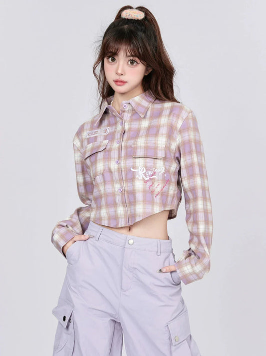 アメリカンショートレトロチェックシャツ