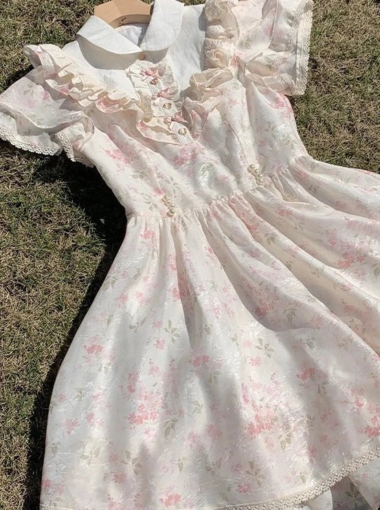 フリルフラワーガーリードレスガール