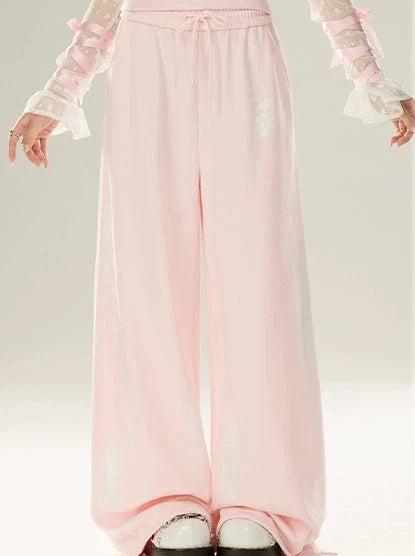 ジップガーリー+ルーズバタフライキャミソールパンツジャケットリボンスウェットシャツフード付きピンク