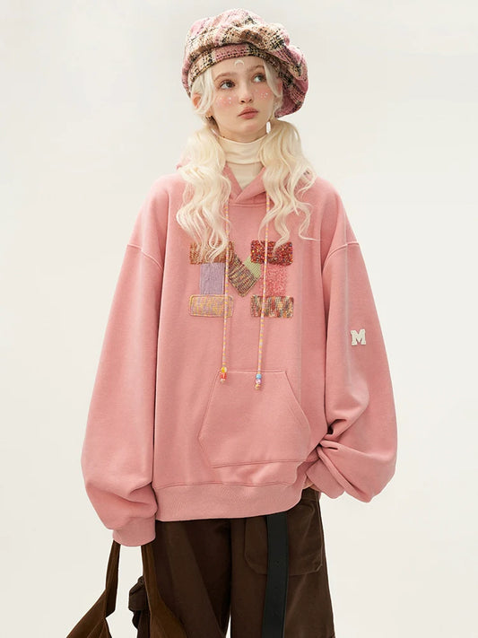 Lockerer Kapuzenpullover aus Wolle mit Logo und Spleiß