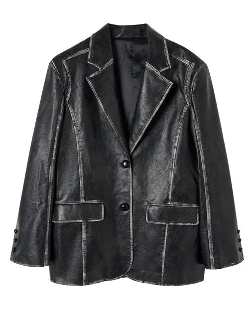 Osh Leather Over Jacket + Short Skirt