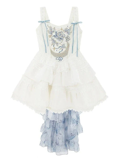 Suspender + Style Blue Sheer Dress Ballet Skirt Fishbone