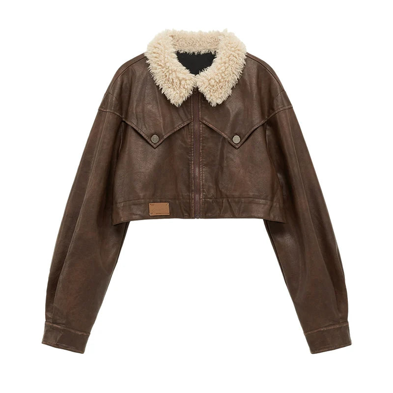 Osh Design Lederjacke mit Pelzkragen + kurze Lederhose