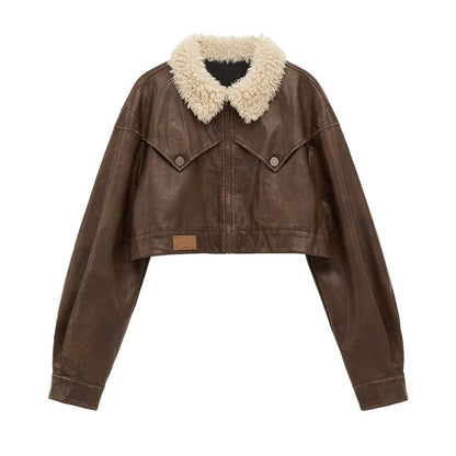 Osh Design Lederjacke mit Pelzkragen + kurze Lederhose