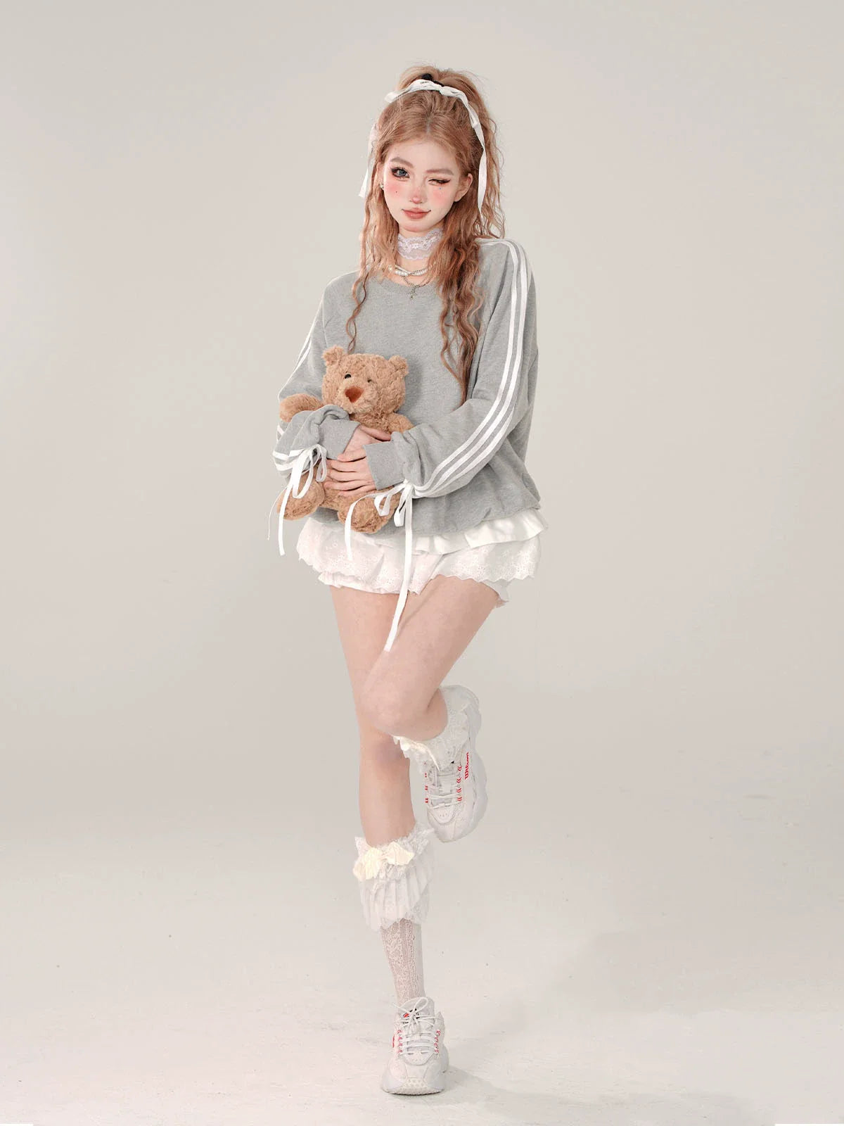 カジュアルデザインスウェットシャツサイド