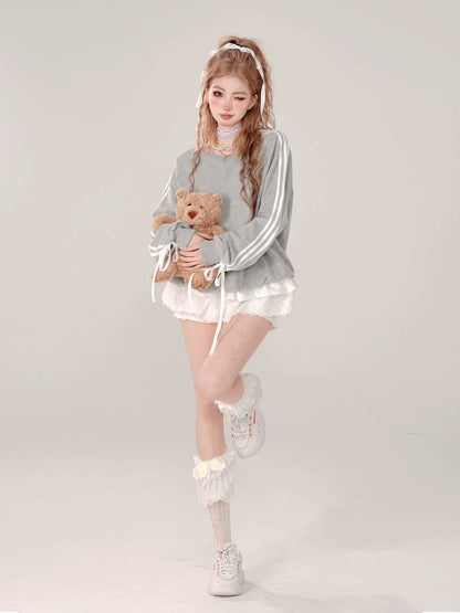 カジュアルデザインスウェットシャツサイド