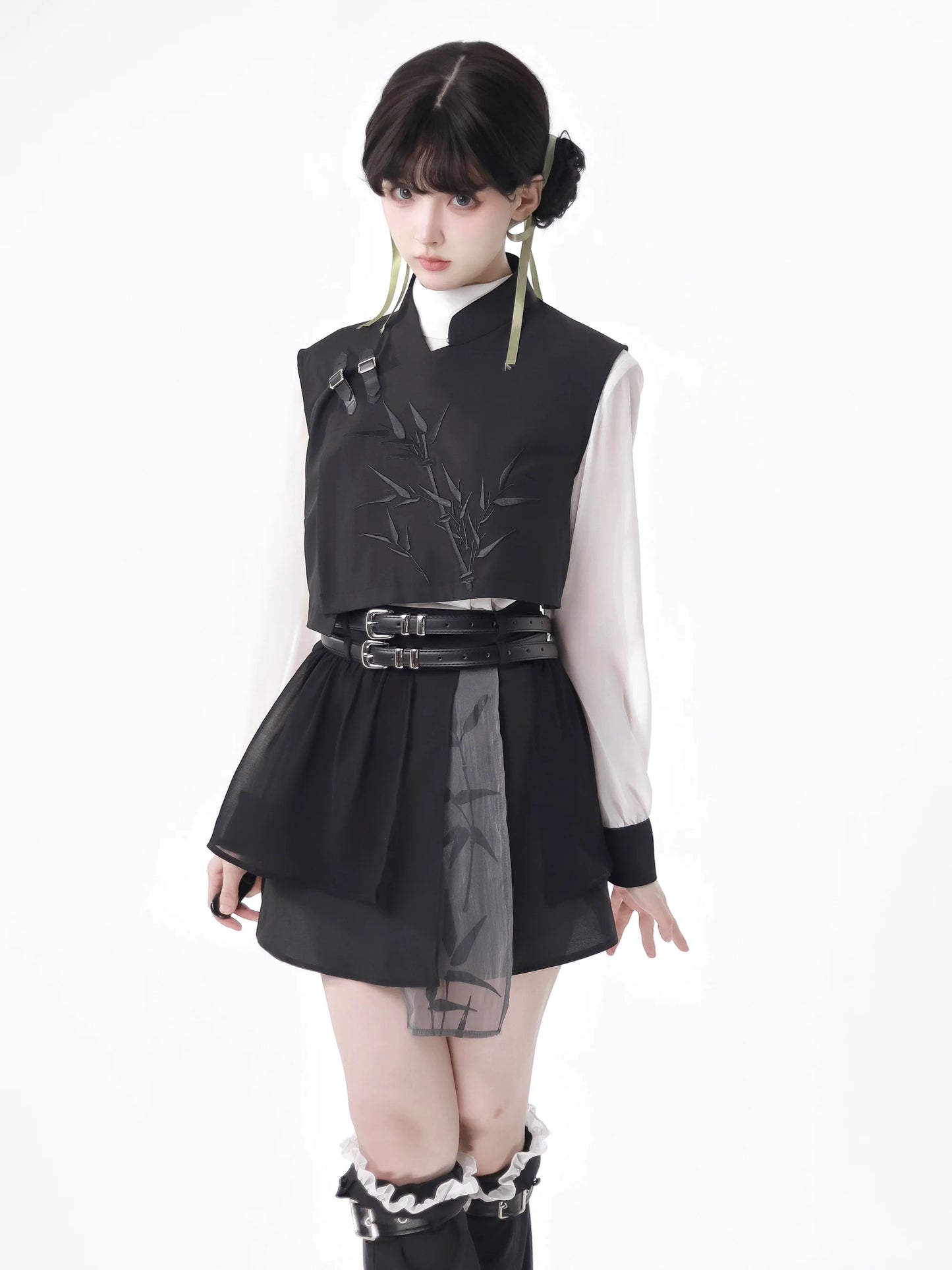 Design Print New Bamboo Schwarz Anzug China Weiß