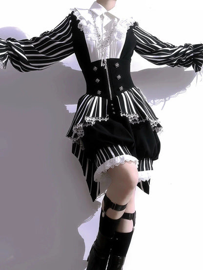 ロリータレトロシャツ + ワンダフルプリンストリックエレガントショーツ