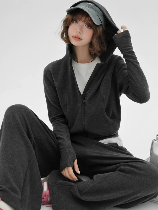 レイジースウェットシャツ パーカー ジャケット パンツスタイル スポーツ カジュアル 韓国