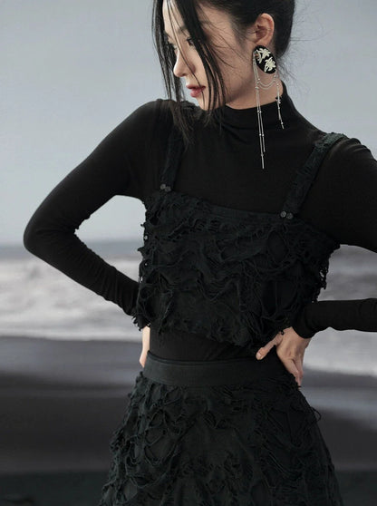 Camisole Hole Knit Dark