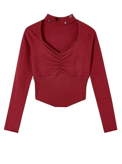 Neckholder-Top mit schmaler Taille und quadratischem Ausschnitt