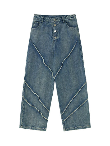 Och Caliper Retro Jeans Button Wash Lässige trendige Hose