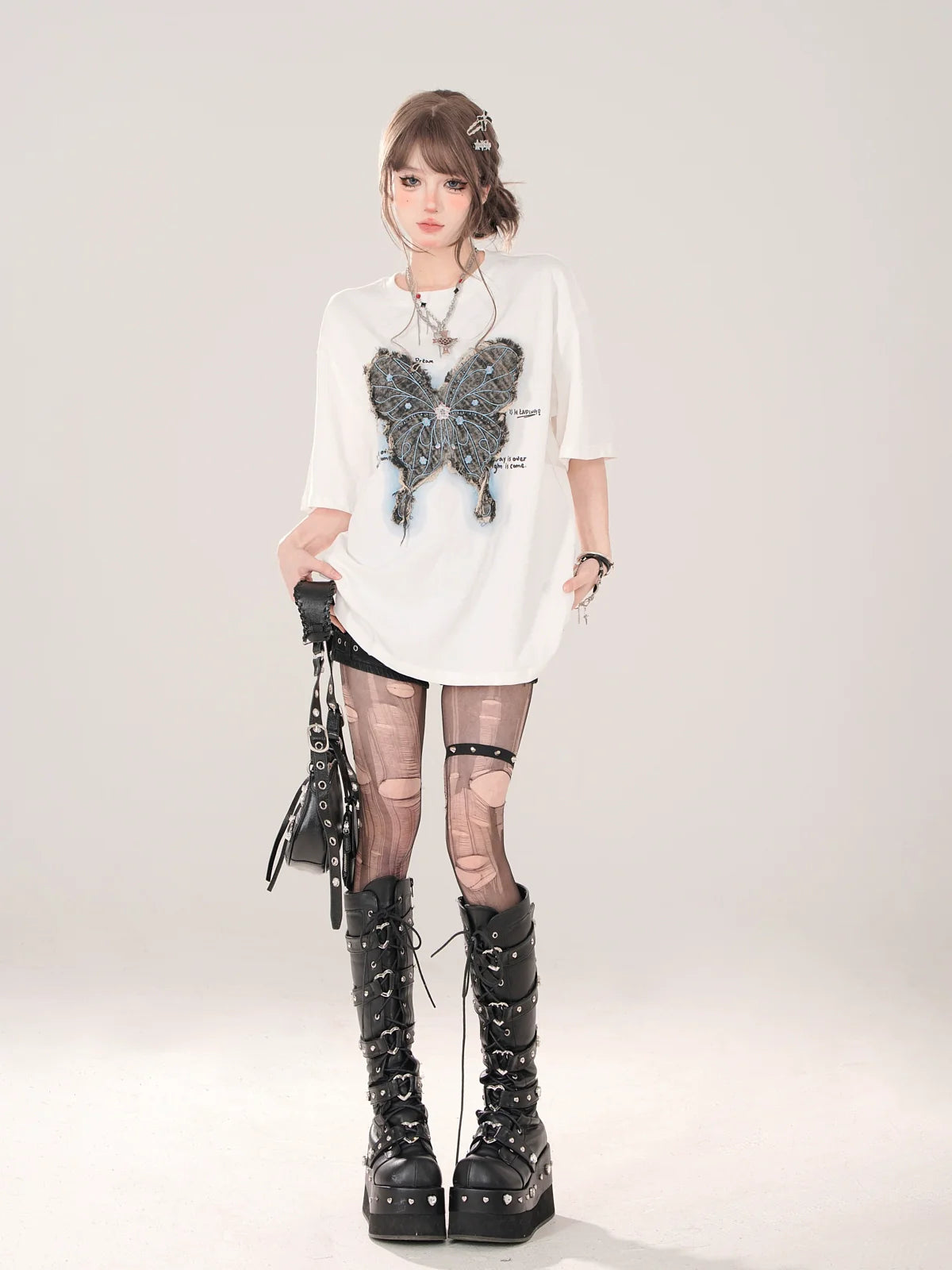 Schmetterling T-Shirt American Loose Street