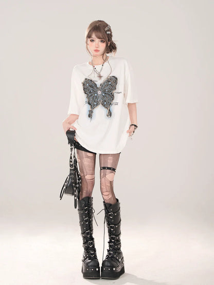 Schmetterling T-Shirt American Loose Street