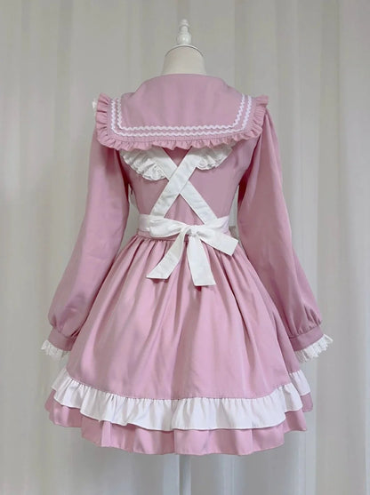 スイートセーラースタイルのカレッジロリータメイドドレス