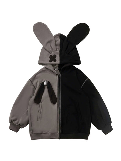 Parker-Hosenrock mit kontrastierendem Reißverschluss und Hasenohren