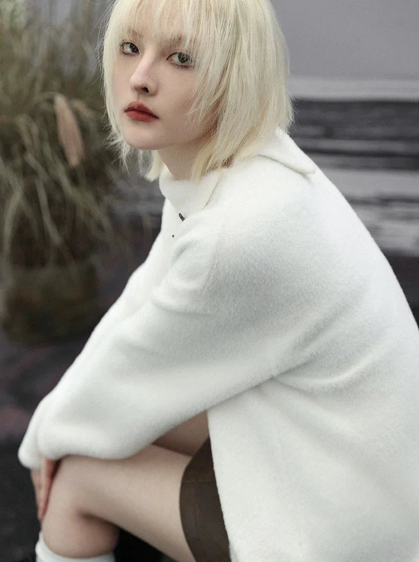 Pure Mink Mode Butterfly Top White