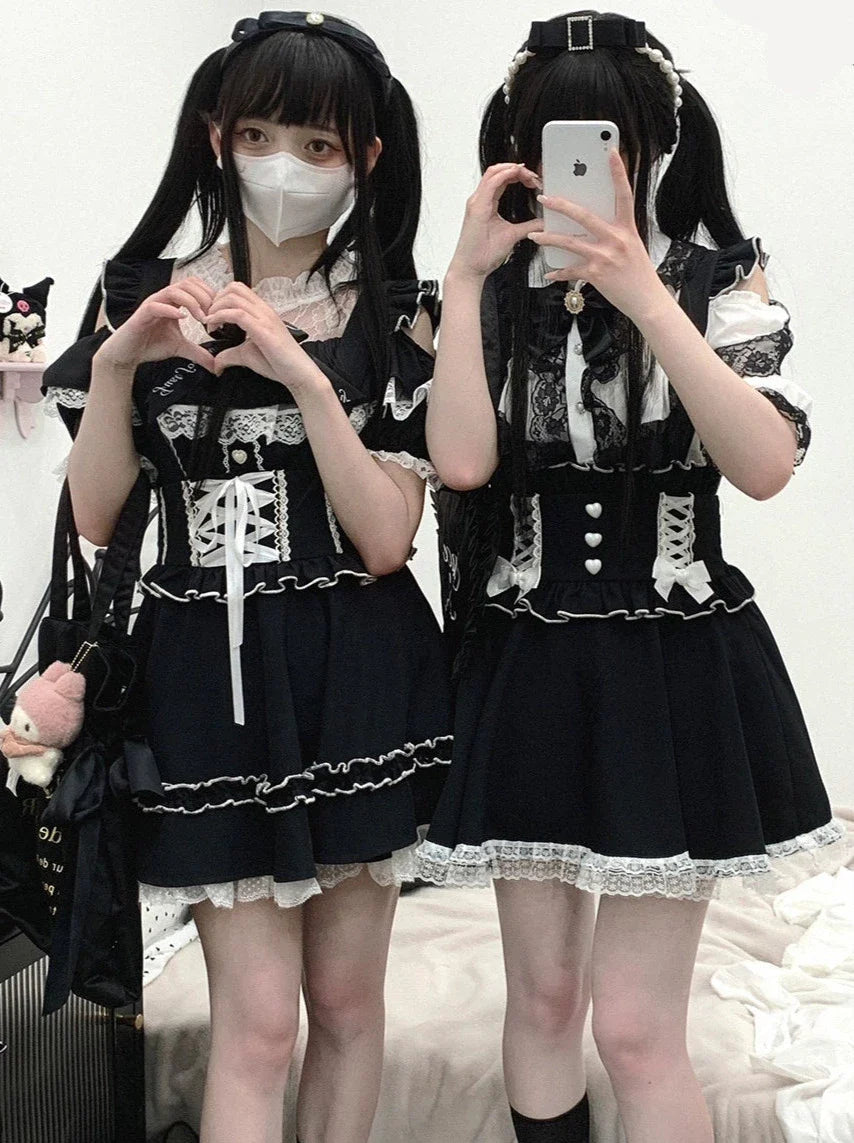 Flir Whauller Design ウエストレース アプリボン パフスカート