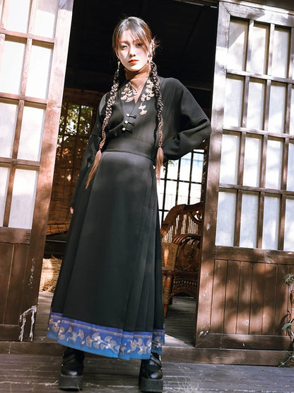 Kontrast Retro Farbe China Faltenrock Blatt