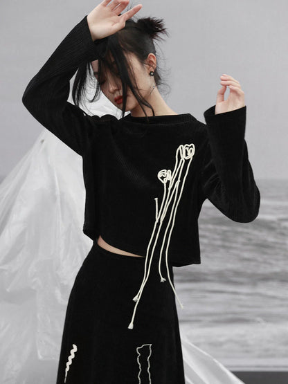 Mote Dark Rib Top Short Tulpe