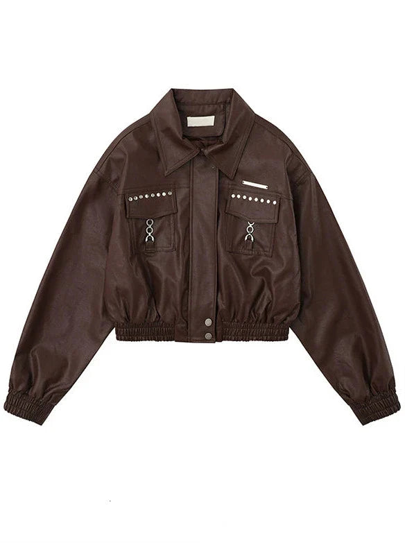 Short Motorcycle-style Jacket American Leather