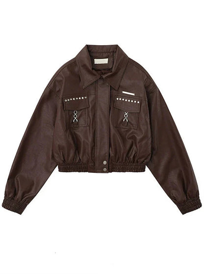 Short Motorcycle-style Jacket American Leather