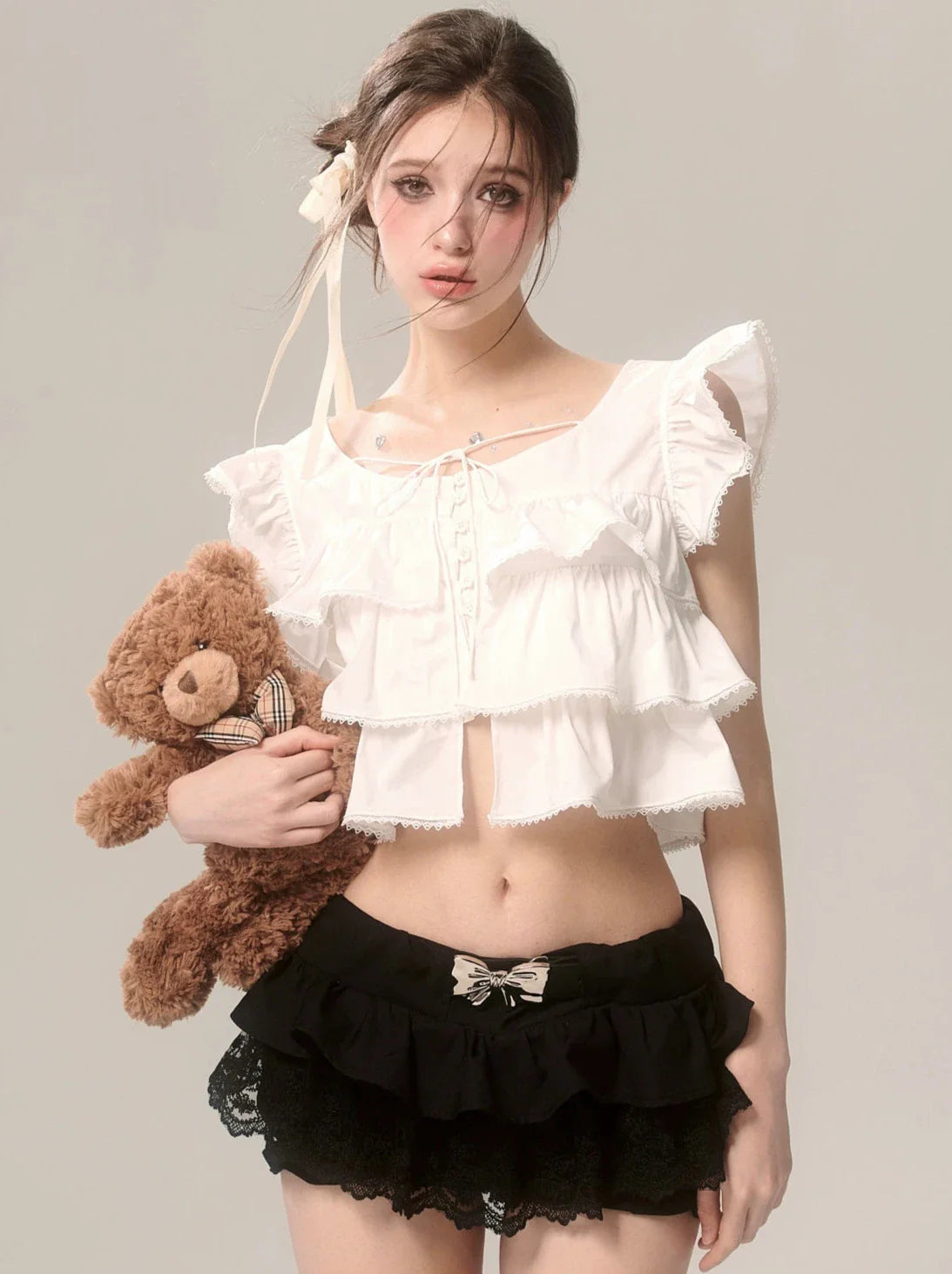 High Desire French End Schultertop Pure Short Flying