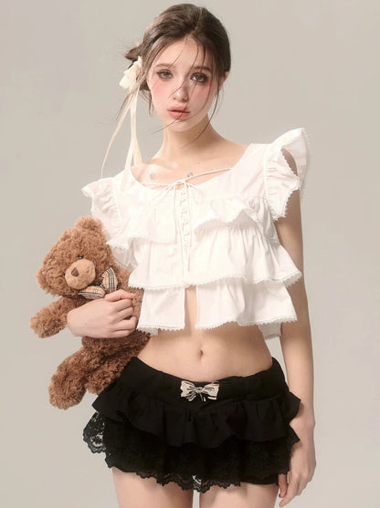 High Desire French End Schultertop Pure Short Flying