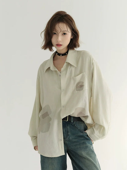 Design Shirt Sheer Pleated