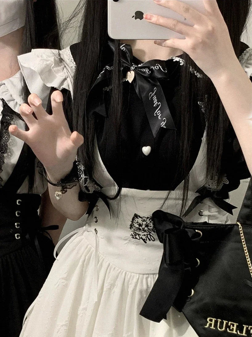 Spitzenhemd mit Puffärmeln und Kragen