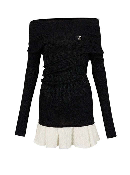 Reversible Fur Leather Coat + Ruffle Off-Shoulder Dress