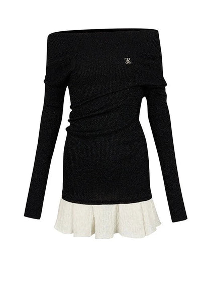 Reversible Fur Leather Coat + Ruffle Off-Shoulder Dress