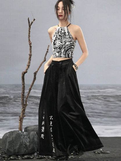 Beinhose China Wide Print