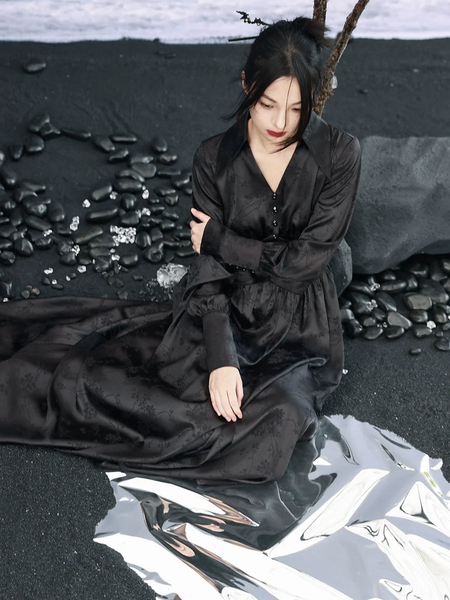 Robe Mark Jacquard Mode Taille Longue