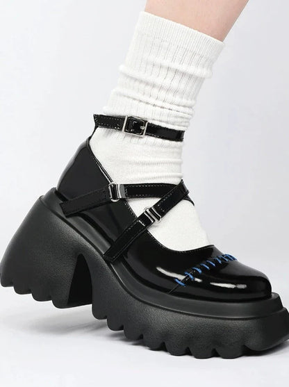 Cross Shoes Stitched Leather