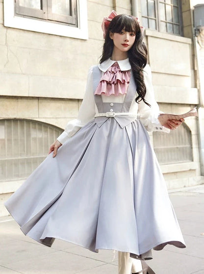 Blaues Collegekleid Pastell Lolita