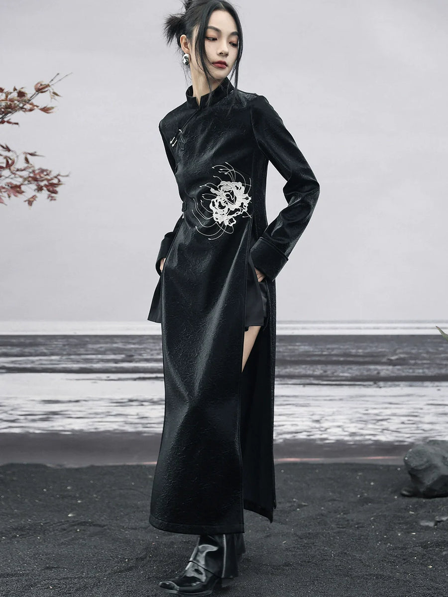 Robe fendue foncée Mode China