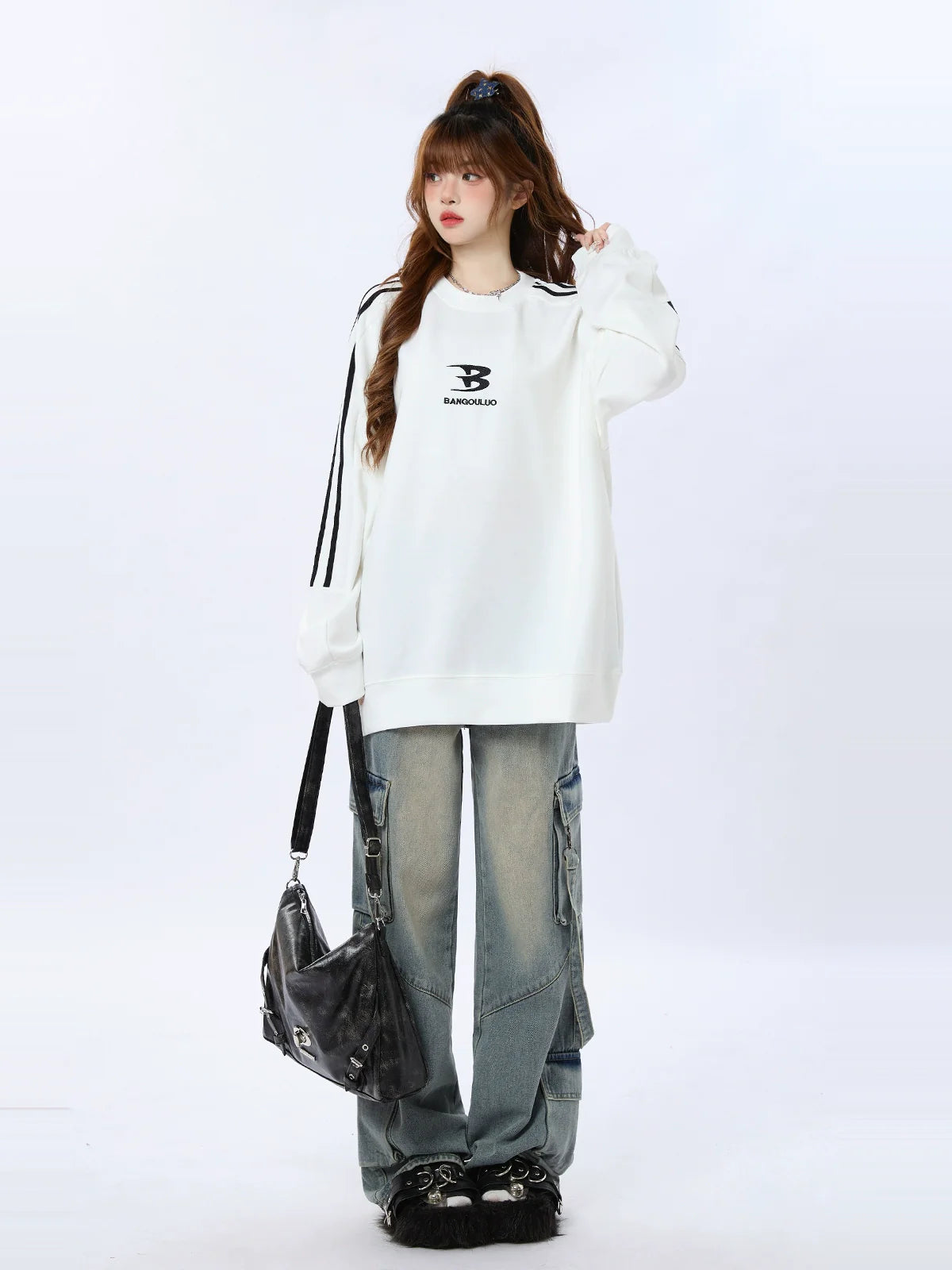 Mode Street Loose Sweatshirt American Letter