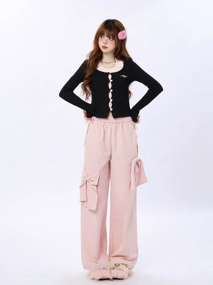 Two Love Cardigan mit Knopfleiste und Kunstfell