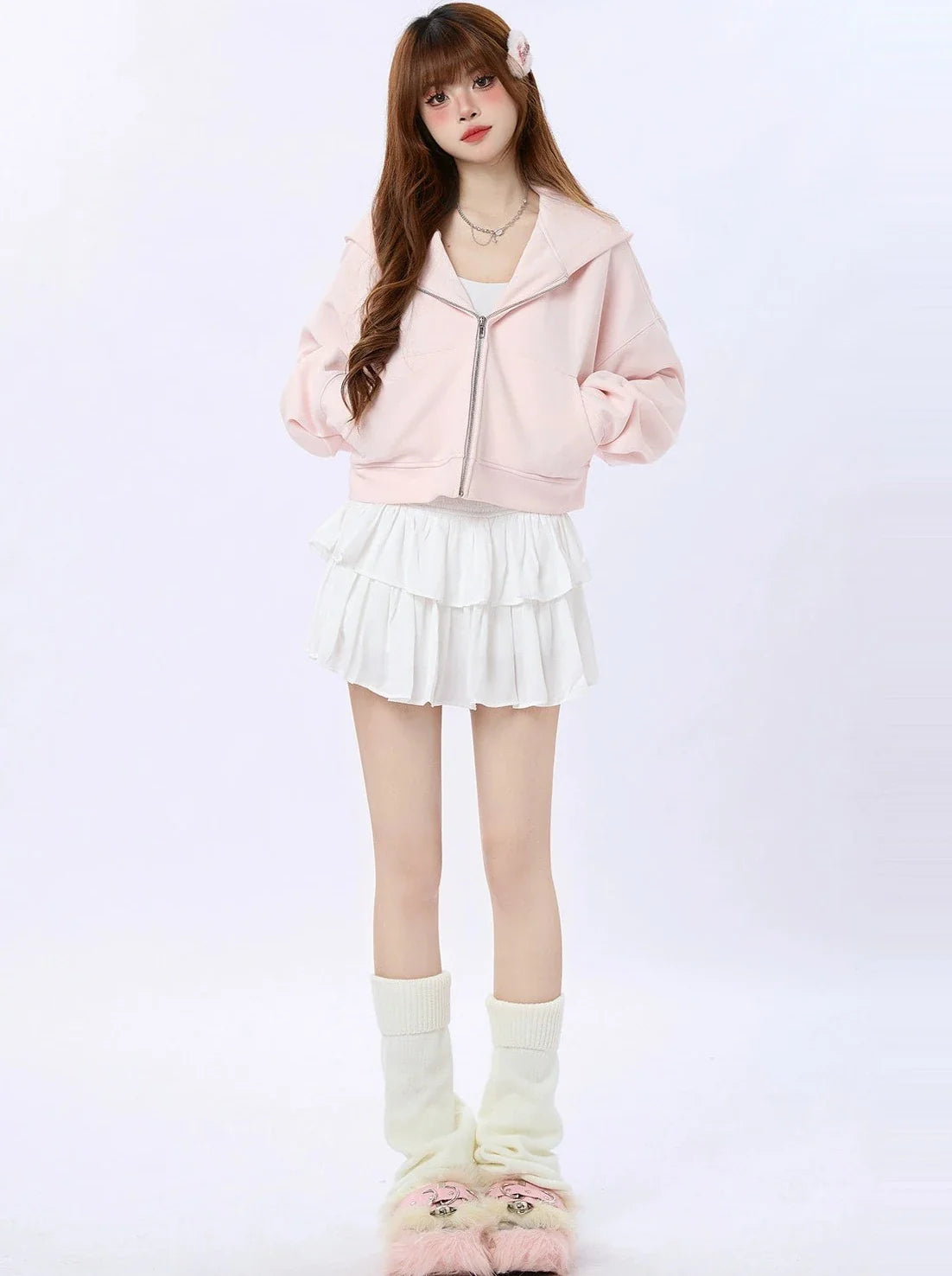 Hoodie Milky Short Spring Sweet
