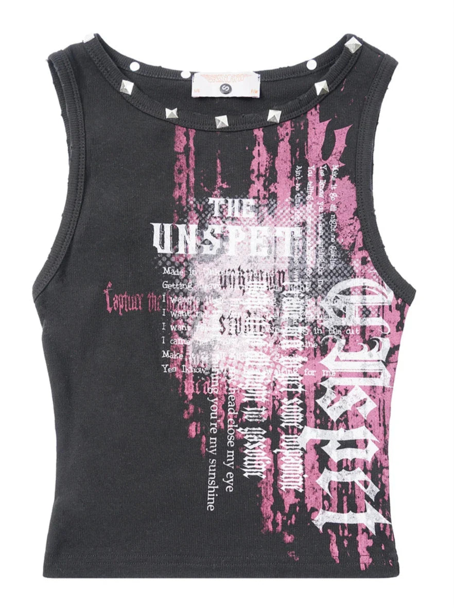 American Riveted Tank Rock Retro Top