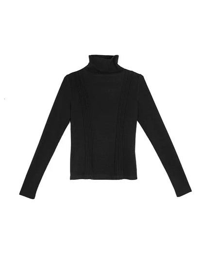 Einfacher, schmal geschnittener Rollkragenpullover aus Strick