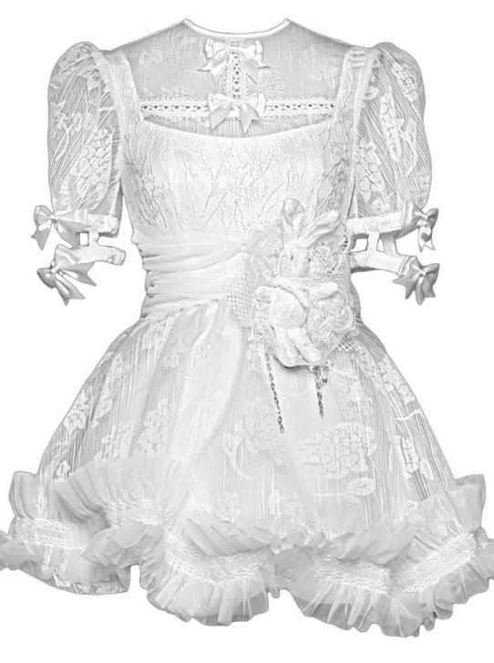 ホワイトパンツレースドレスピュアインナー