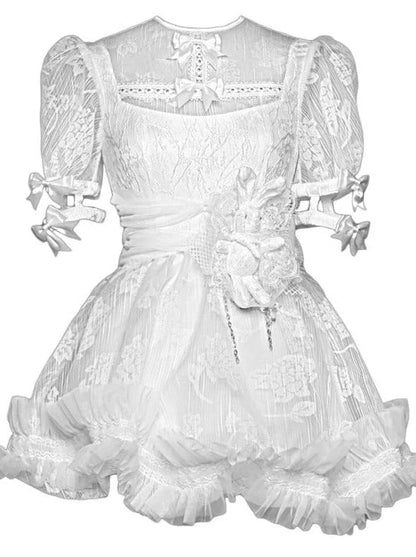 ホワイトパンツレースドレスピュアインナー